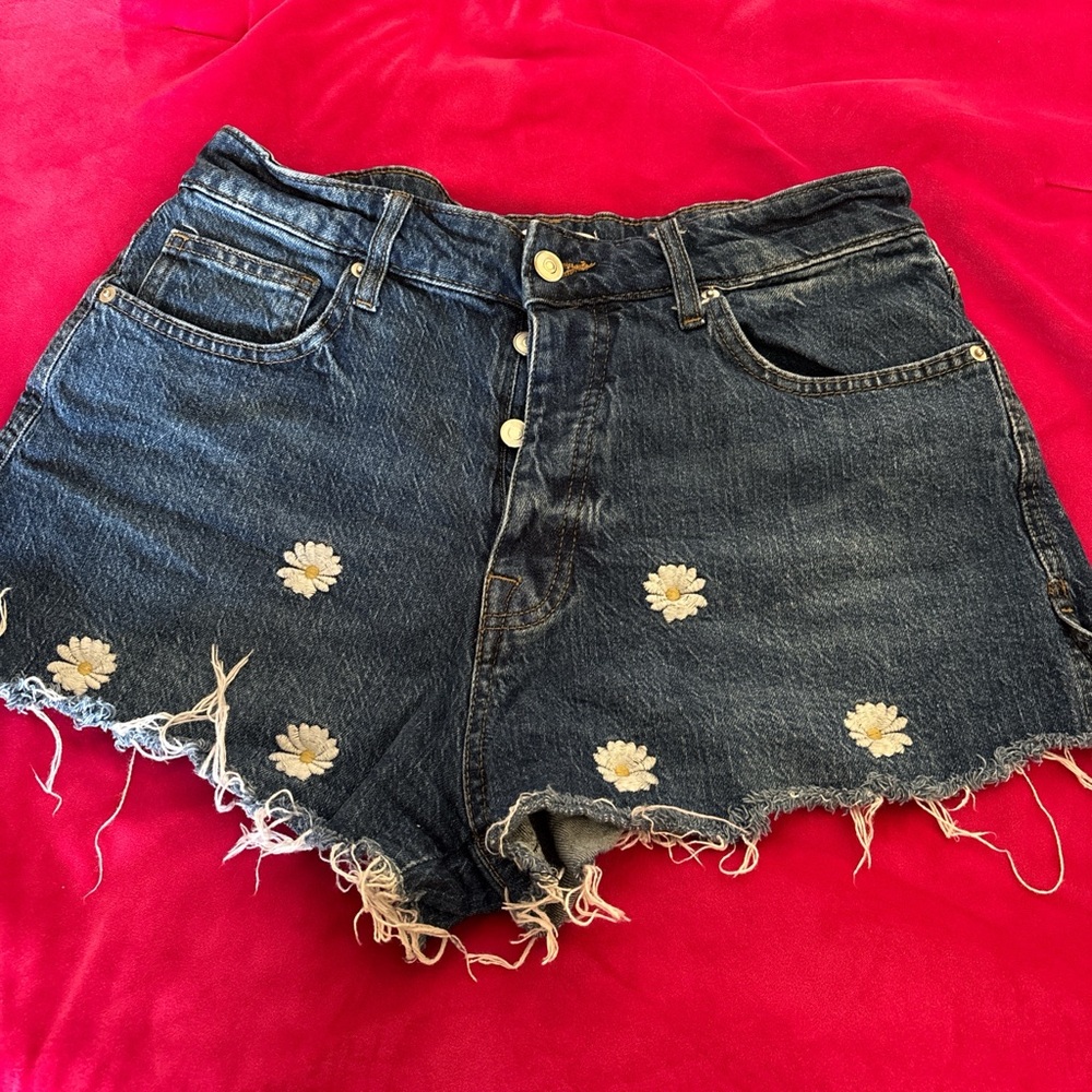 Forever 21 Blue Distressed Jean Shorts
